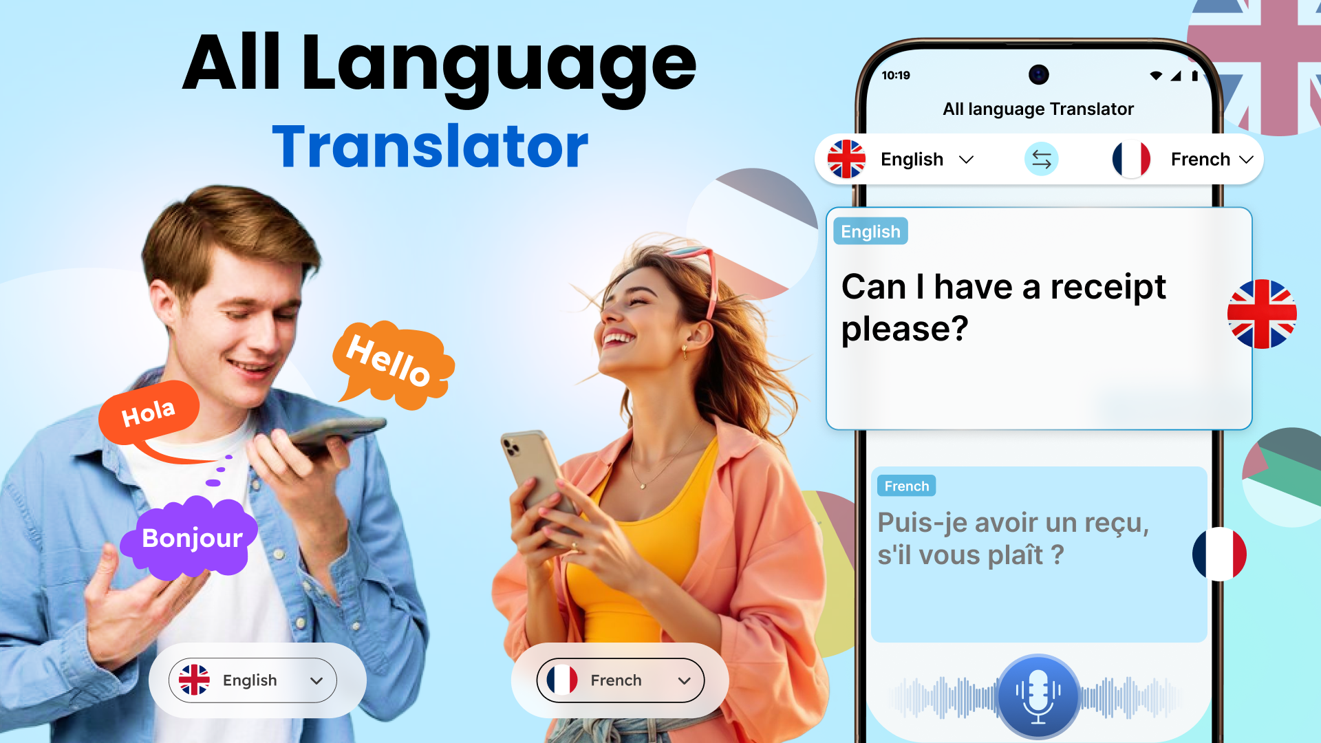 All Language Translator app screens